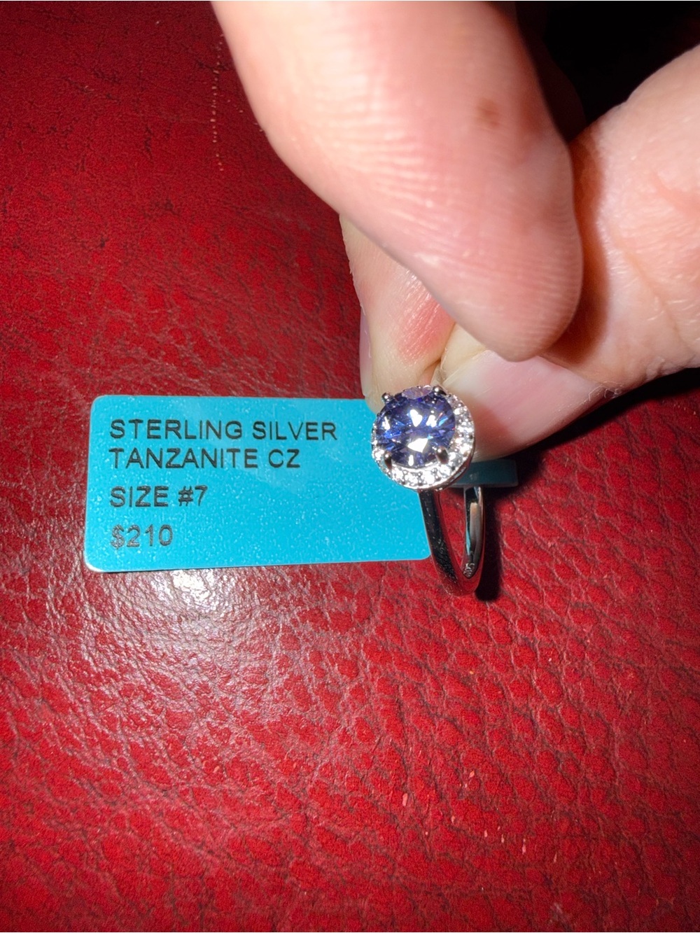 Sterling Silver Tanzanite Cubic Zirconia Ring - Purple